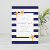 スターフィッストライプク&ビーチ結婚式婚約パーティ 招待状 (スタンド正面)
