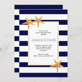 スターフィッストライプク&ビーチ結婚式婚約パーティ 招待状