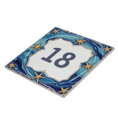 スターフィッパーソナライズされたクビーチハウスナンバーサイン タイル (側面)