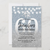 スターフィッモダングダスティブルーグリッター60誕生日 招待状 (正面)