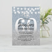 スターフィッモダングダスティブルーグリッター60誕生日 招待状 (スタンド正面)