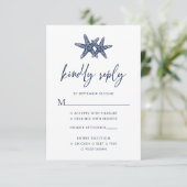 スターフィッモダングネイビーブルービーチ結婚式 出欠カード (スタンド正面)