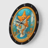 スターフィッユーモアのあるクのバスルーム時計 ラージ壁時計 (傾斜)