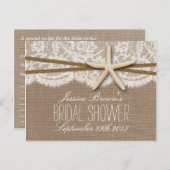 スターフィッ素朴クビーチブライダルシャワーレシピカード インビテーションポストカード (正面/裏面)