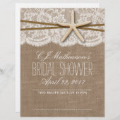 スターフィッ素朴クビーチブライダルシャワーレシピ分周器 (正面/裏面)