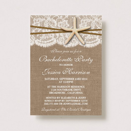 スターフィッ素朴グオンバーラップビーチバチェロレッテ 招待状