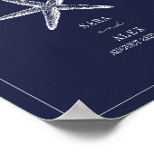 スターフィッ素朴グダークブルービーチ結婚式へようこそ ポスター (角)