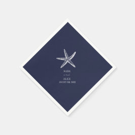 スターフィッ素朴グブルービーチ結婚式 スタンダードカクテルナプキン