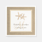 スターフィッ素朴グラップビーチ結婚式ナプキン スタンダードカクテルナプキン (正面)