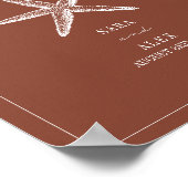 スターフィッ素朴シュテラコッタビーチ結婚式ウェルカム ポスター (角)