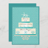 スターフィッ結婚クのケーキブライダルシャワー招待状 招待状 (正面/裏面)