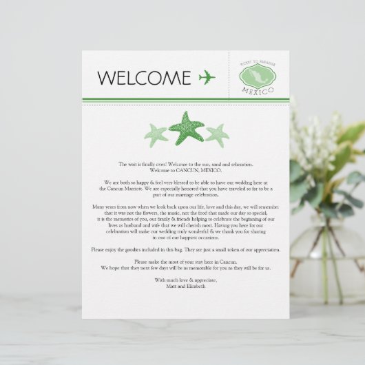 スターフィッ結婚クのメキシコ向けウェルカムレター (スタンド正面)