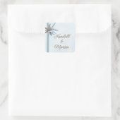 スターフィッ結婚シュのカップルビーチテーマシール スクエアシール (バッグ)