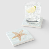 スターフィッ絵画ズブルーストライプ大理石コースター ストーンコースター (横)