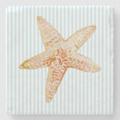 スターフィッ絵画ズブルーストライプ大理石コースター ストーンコースター (正面)