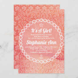 スターフィッ航海のク赤ちゃん女の子ベビーシャワー招待状 招待状