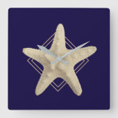 スターフィッ航海のグ海軍ブルーミニマル主義者 スクエア壁時計 (正面)