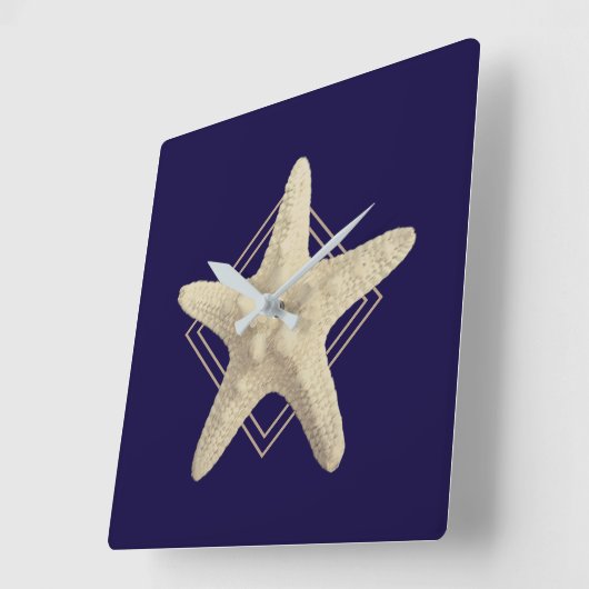 スターフィッ航海のグ海軍ブルーミニマル主義者 スクエア壁時計 (傾斜)