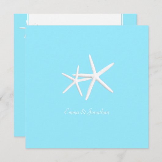 スターフィッ飾クアクアビーチ結婚式招待状 招待状 (正面/裏面)