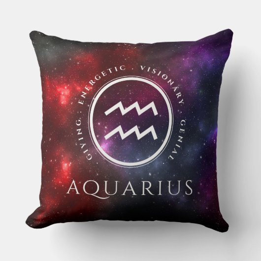 スターフィールドアクエリアスウォーターベアラウェスタン〔占星術の〕十二宮図 クッション (正面)