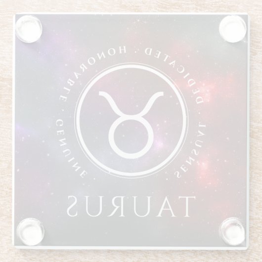 スターフィールドタウラスブルウェスタン〔占星術の〕十二宮図 ガラスコースター (裏面)