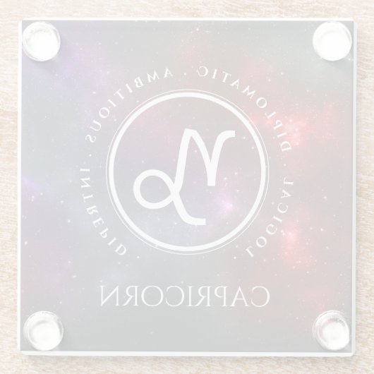 スターフィールド山羊座ヤートウェスタン〔占星術の〕十二宮図 ガラスコースター (裏面)