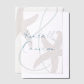 スターフィ結婚ッシュの新郎新婦の名前 ベラム紙招待状 (オフセット)