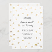 スターフェイクズゴールドフォイルモダン大人の誕生日パーティー 招待状 (正面/裏面)