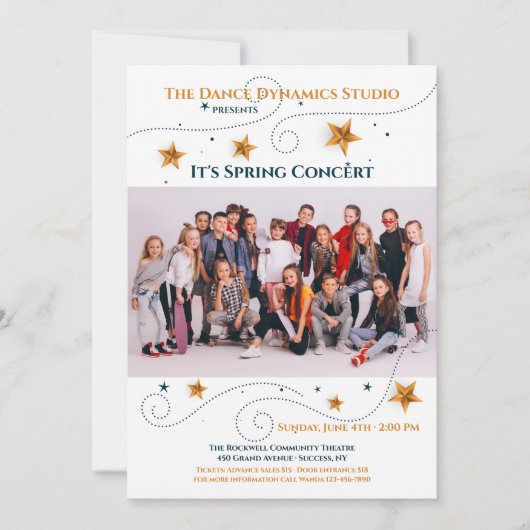 スターフォトフレームリサイタルフォト招待状 招待状 (正面)