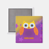 スターフクロウ – イエローオレンジパープル マグネット (正面/裏面)