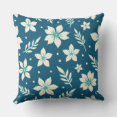 スターフラワー離れとティール（緑がかった色） クッション (裏面)