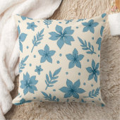 スターフラワー離れズブルークリーム クッション (ブランケット)