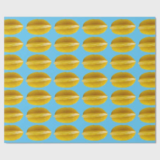 スターフルーツカラムボラパターンフルーツビーガン ラッピングペーパー (フラット)