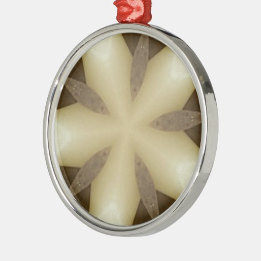 スターブラウンホワイト素朴デザインカラー メタルオーナメント (左)