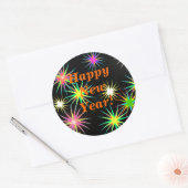 スターブラスト新年ブラック ラウンドシール (封筒)