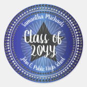 スターブルークラス年卒業ステッカーシール ラウンドシール (正面)
