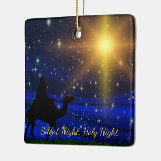 スターベツレヘム静かナイト神聖なナイトクリスマス セラミックオーナメント (左)