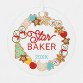 スターベーカーのクリスマスクッキーの休日 メタルオーナメント (正面)