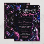 スターボーン・セレブレーション 誕生日パーティー 招待状 (正面/裏面)