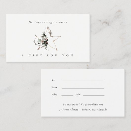 スターポインセティアリーフィフェスティバルギフト券 名刺