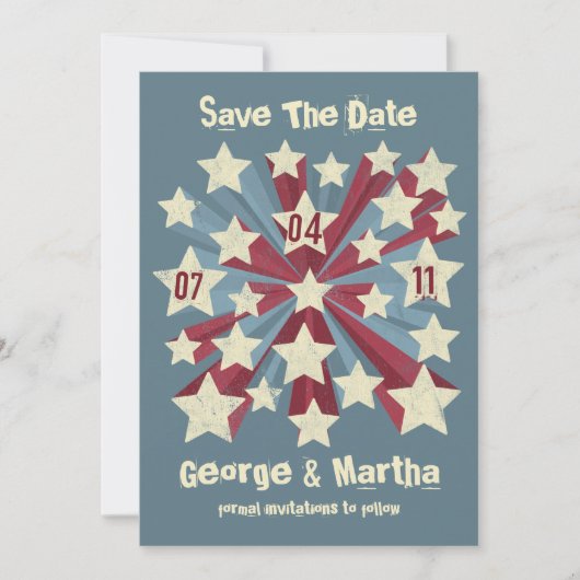 スターポップ・アートのカスタムセーブ・ザ・デート案内 セーブザデート (正面)