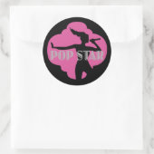 スターポップ・アートのカラオケバースデーパーティーラベル ラウンドシール (バッグ)