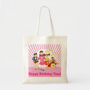 スターポップ・アートのガール誕生日パーティー トートバッグ