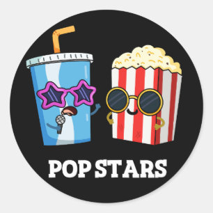 スターポップ・アートのズおもしろいソーダポップ・アートのポップコーンプンダークBG ラウンドシール