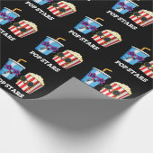 スターポップ・アートのズおもしろいソーダポップ・アートのポップコーンプンダークBG ラッピングペーパー (角)