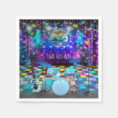 スターポップ・アートのパーティー誕生日ミュージカルダンス スタンダードカクテルナプキン (正面)