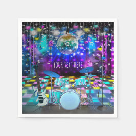 スターポップ・アートのパーティー誕生日ミュージカルダンス スタンダードカクテルナプキン