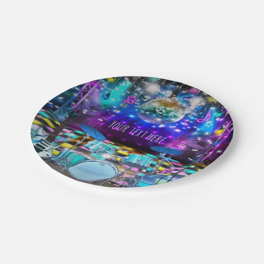 スターポップ・アートのパーティー誕生日ミュージカルダンス ペーパープレート (アングル)