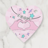 スターポップ・アートの誕生日ハートお気に入りラベル フェイバータグ (裏面)