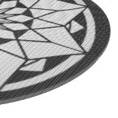 スターマンダラ編み物ブラック&ホワイト カッティングボード (角)